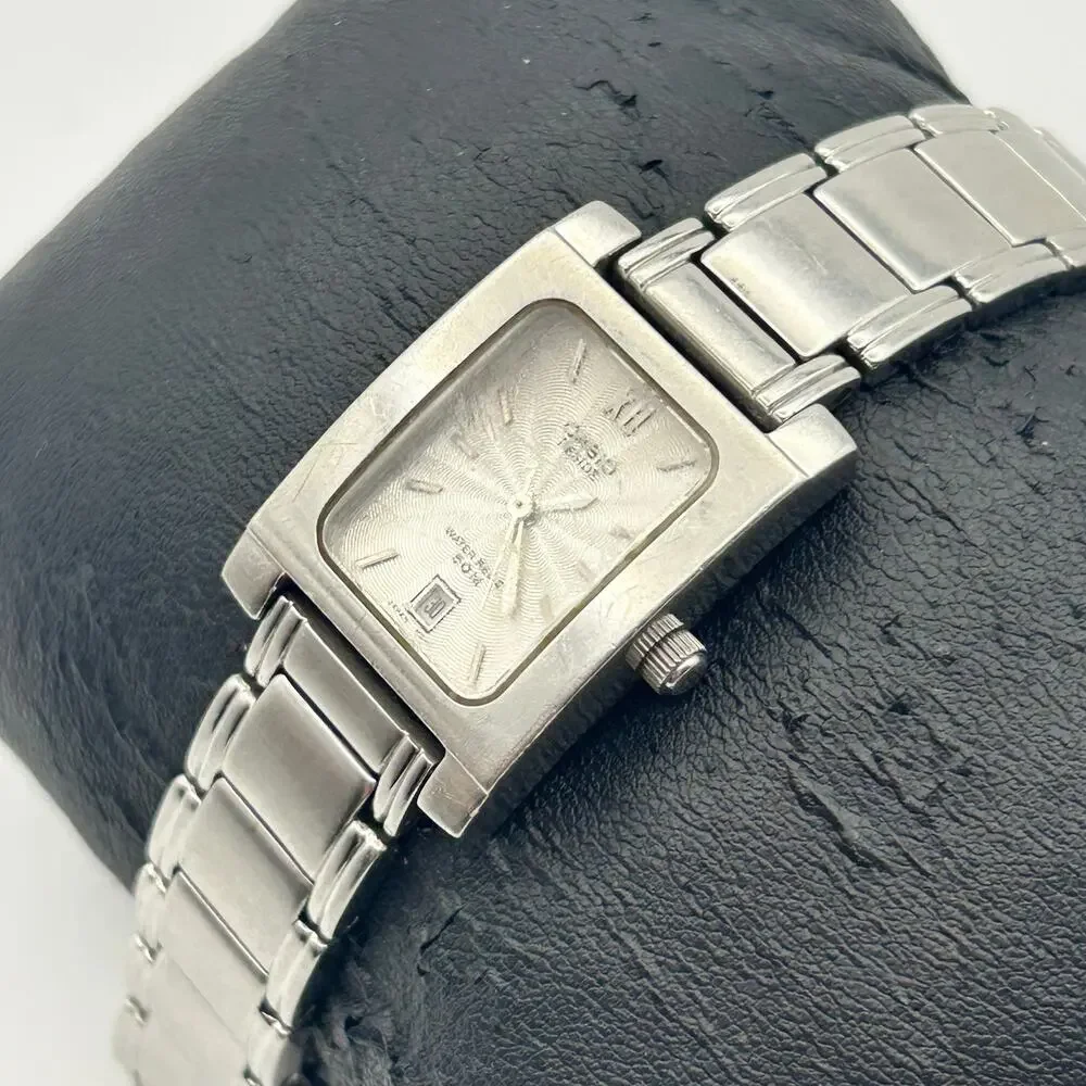 Casio Beside BEL-100 Silver-tone Stainless Steel Watch Working New Battery